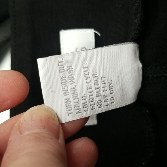 DELIA*S SZ Lg Pants Black Low Rise Black Pull On Ankle Pointe w/Faux Leather - Picture 6 of 7